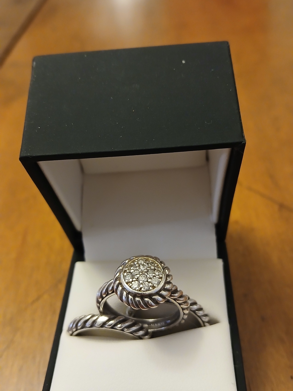 925 Twist Rope Silver Ring Set - Picture 2 of 9